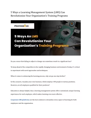 5 ways a learning management system