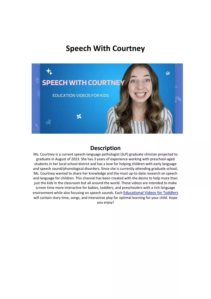 speech with courtney