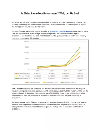 Is Shiba Inu a Good Investment? Exploring the Potential of SHIB