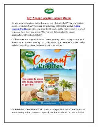 Buy Anoop Coconut Cookies Online