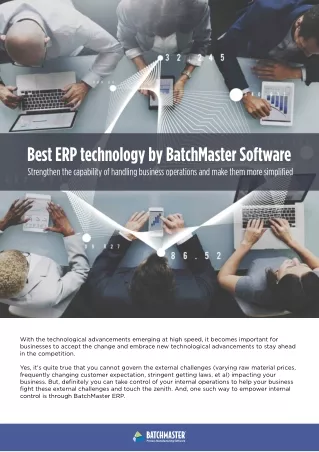 Best ERP technology by BatchMaster Software