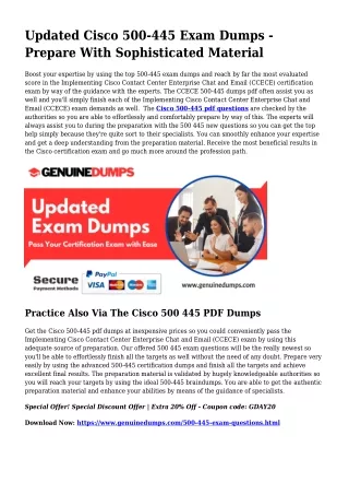 500-445 PDF Dumps - Cisco Certification Created Quick