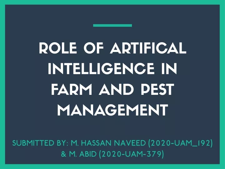 role of artifical intelligence in farm and pest