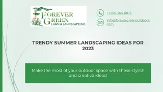 Summer Landscaping Trends - Forevergreen inc