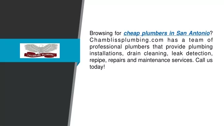 browsing for cheap plumbers in san antonio