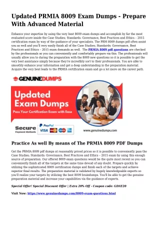 8009 PDF Dumps For Finest Exam Results