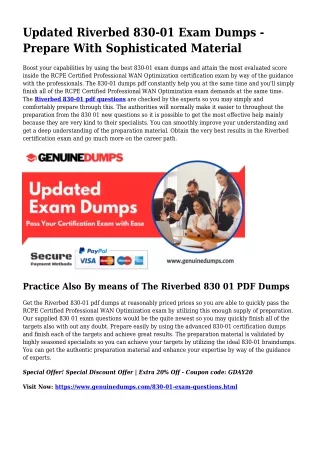 830-01 PDF Dumps The Best Source For Preparation