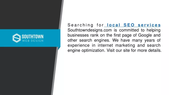 searching for local seo services southtowndesigns