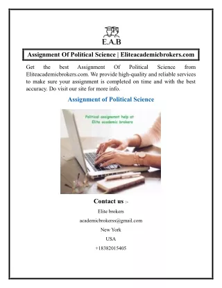 Assignment Of Political Science  Eliteacademicbrokers.com