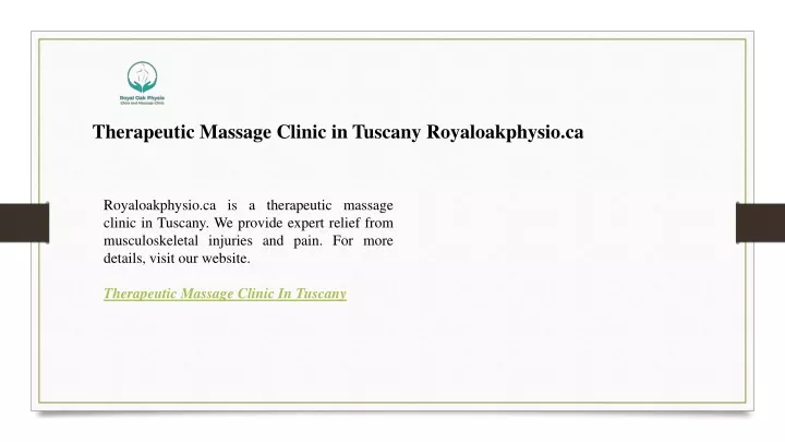 therapeutic massage clinic in tuscany