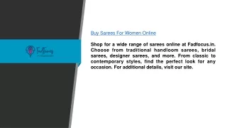 Buy Sarees For Women Online  Fadfocus.in