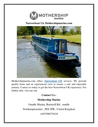 Narrowboat Uk Mothershipmarine