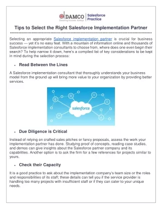 tips to select the right salesforce