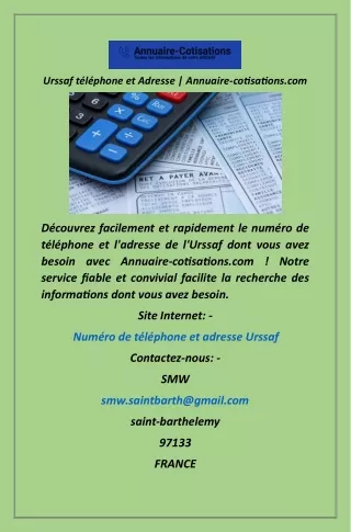 Urssaf téléphone et Adresse  Annuaire-cotisations