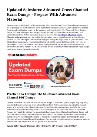 Advanced-Cross-Channel PDF Dumps - Salesforce Certification Created Simple