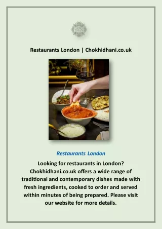 restaurants london chokhidhani co uk