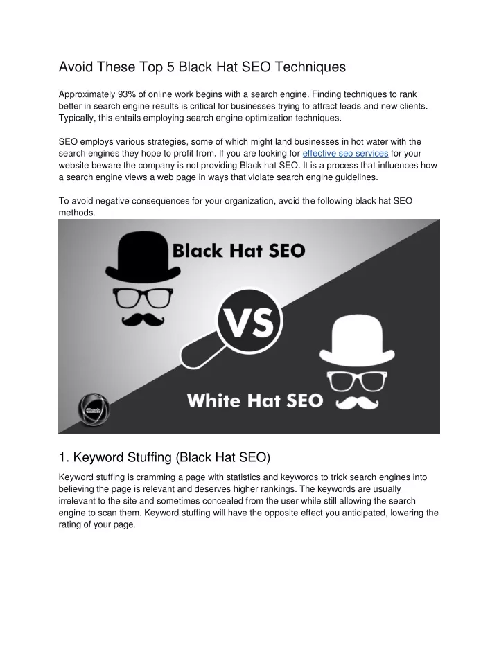 avoid these top 5 black hat seo techniques