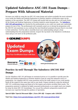 Important ANC-101 PDF Dumps for Major Scores