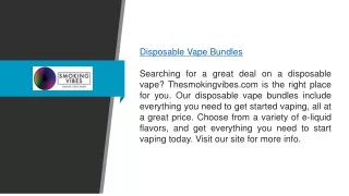 Disposable Vape Bundles Thesmokingvibes.com
