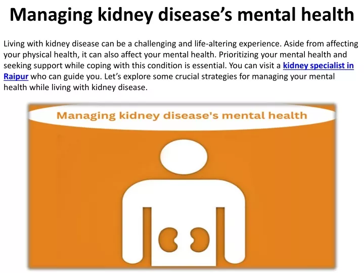 managing kidney disease s mental health