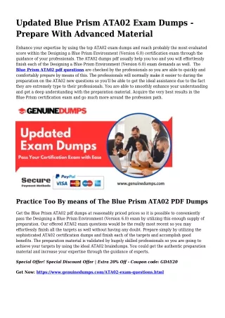 ATA02 PDF Dumps - Blue Prism Certification Produced Quick