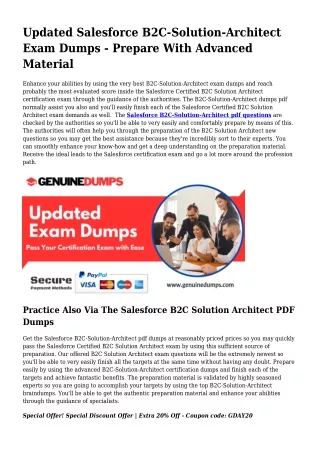 B2C-Solution-Architect PDF Dumps - Salesforce Certification Made Quick