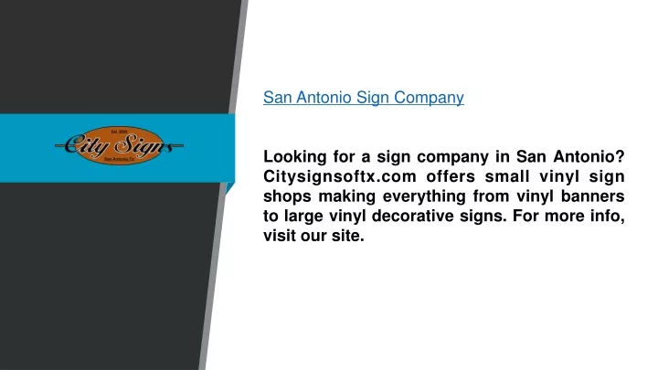 san antonio sign company looking for a sign