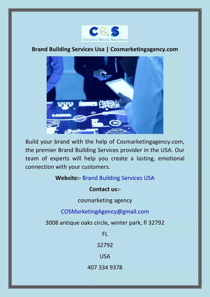 brand building services usa cosmarketingagency com