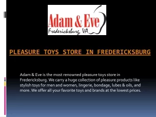 Sexual Wellness and Adult Toys Store in Fredericksburg