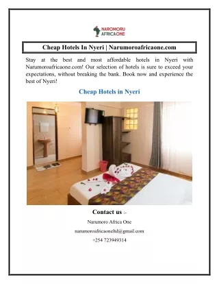 Cheap Hotels In Nyeri  Narumoroafricaone.com
