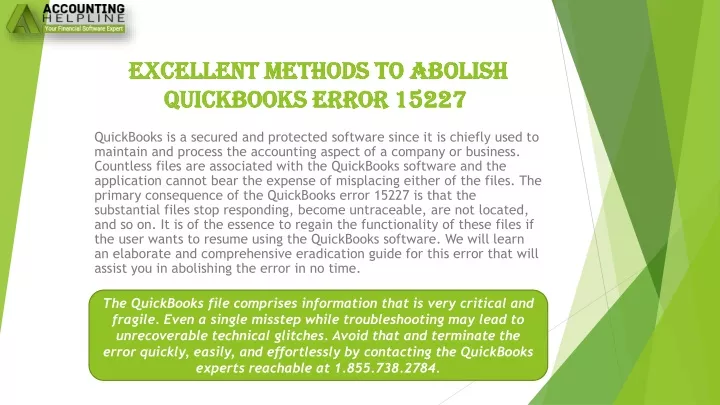 excellent methods to abolish quickbooks error 15227