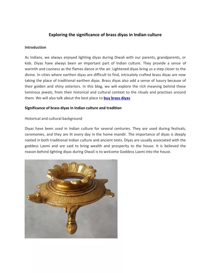 exploring the significance of brass diyas