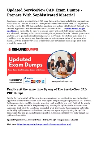 CAD PDF Dumps To Accelerate Your ServiceNow Trip