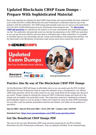 CBSP PDF Dumps - Blockchain Certification Produced Simple