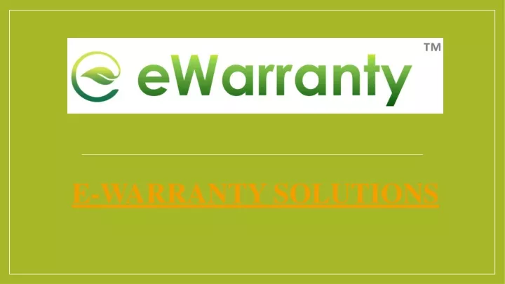 e warranty solutions