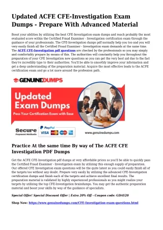 CFE-Investigation PDF Dumps The Best Supply For Preparation