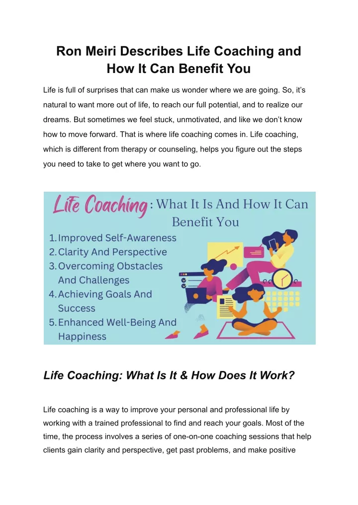 ron meiri describes life coaching