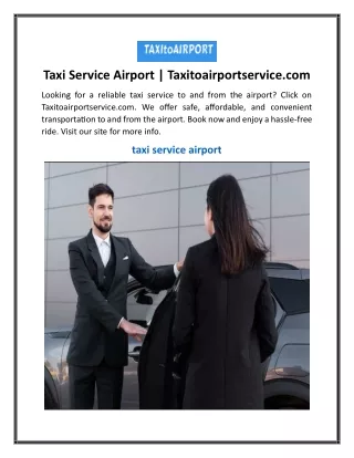 Taxi Service Airport  Taxitoairportservice.com