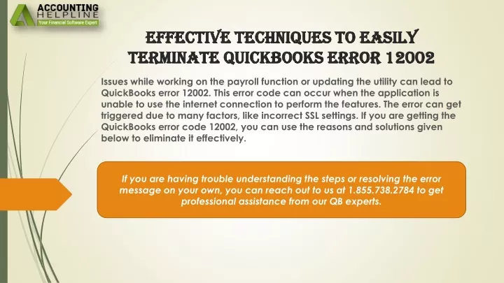 effective techniques to easily terminate quickbooks error 12002