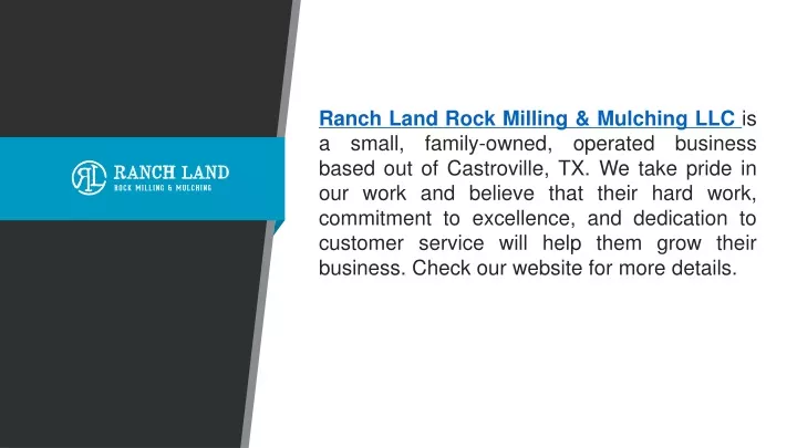 ranch land rock milling mulching llc is a small