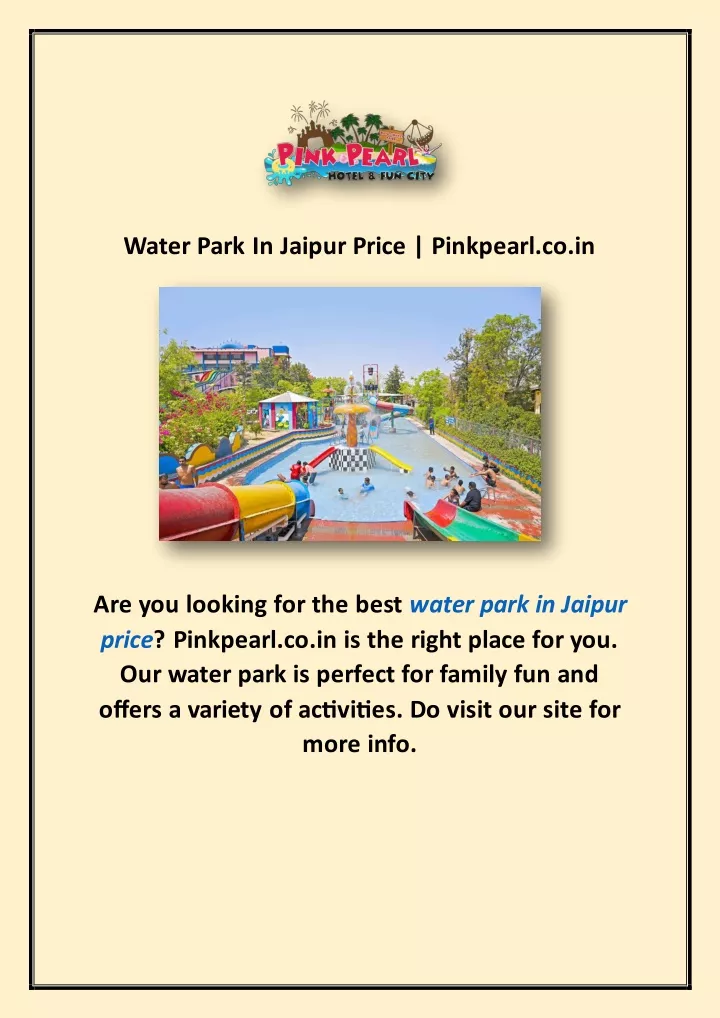 water park in jaipur price pinkpearl co in