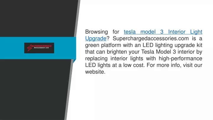 browsing for tesla model 3 interior light upgrade