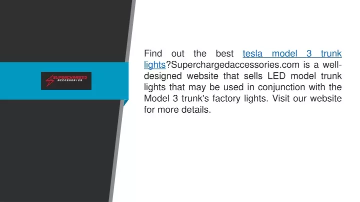find out the best tesla model 3 trunk lights