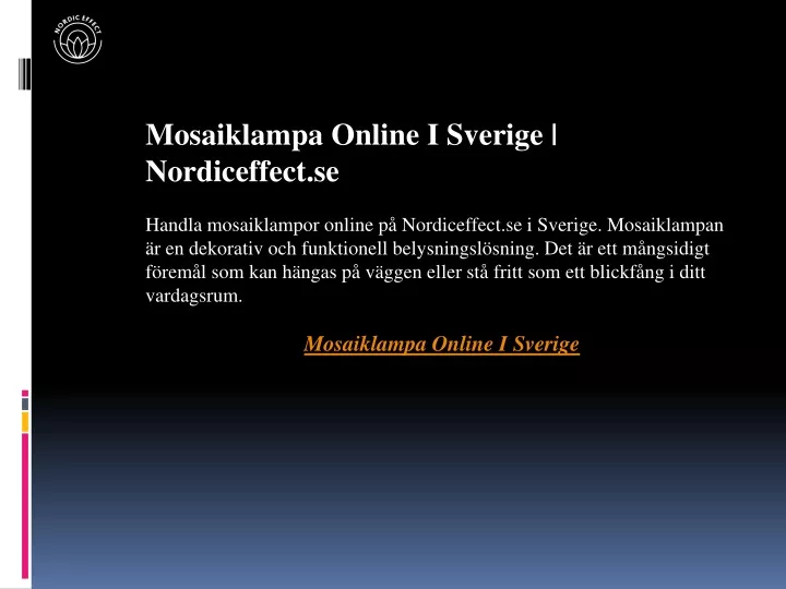 mosaiklampa online i sverige nordiceffect
