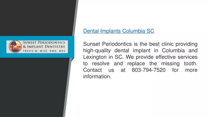 dental implants columbia sc sunset periodontics
