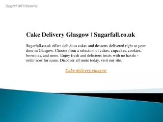Cake Delivery Glasgow  Sugarfall.co.uk