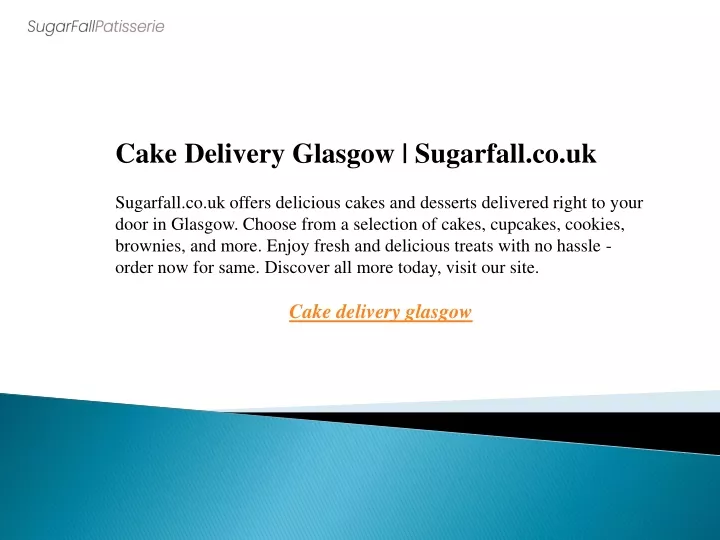 cake delivery glasgow sugarfall co uk sugarfall