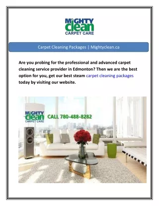 Carpet Cleaning Packages Mightyclean.ca