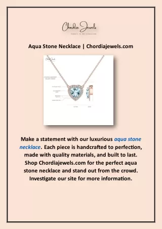 Aqua Stone Necklace | Chordiajewels.com