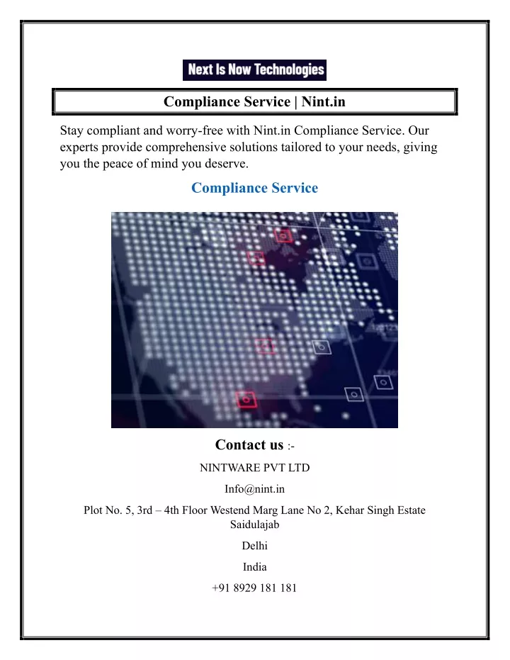 compliance service nint in